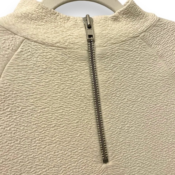 GANNI | White Textured Viscose Mockneck Short Sleeve Dress | Women’s Size XS - Picture 3 of 8